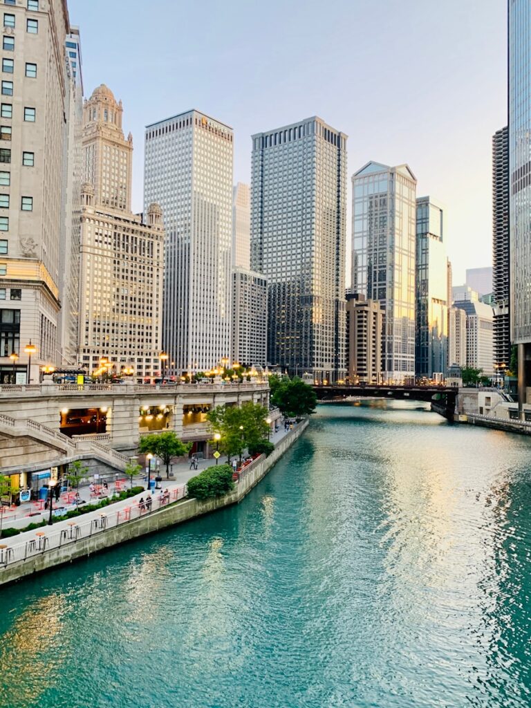 chicago river, website design agency chicago landing page header
