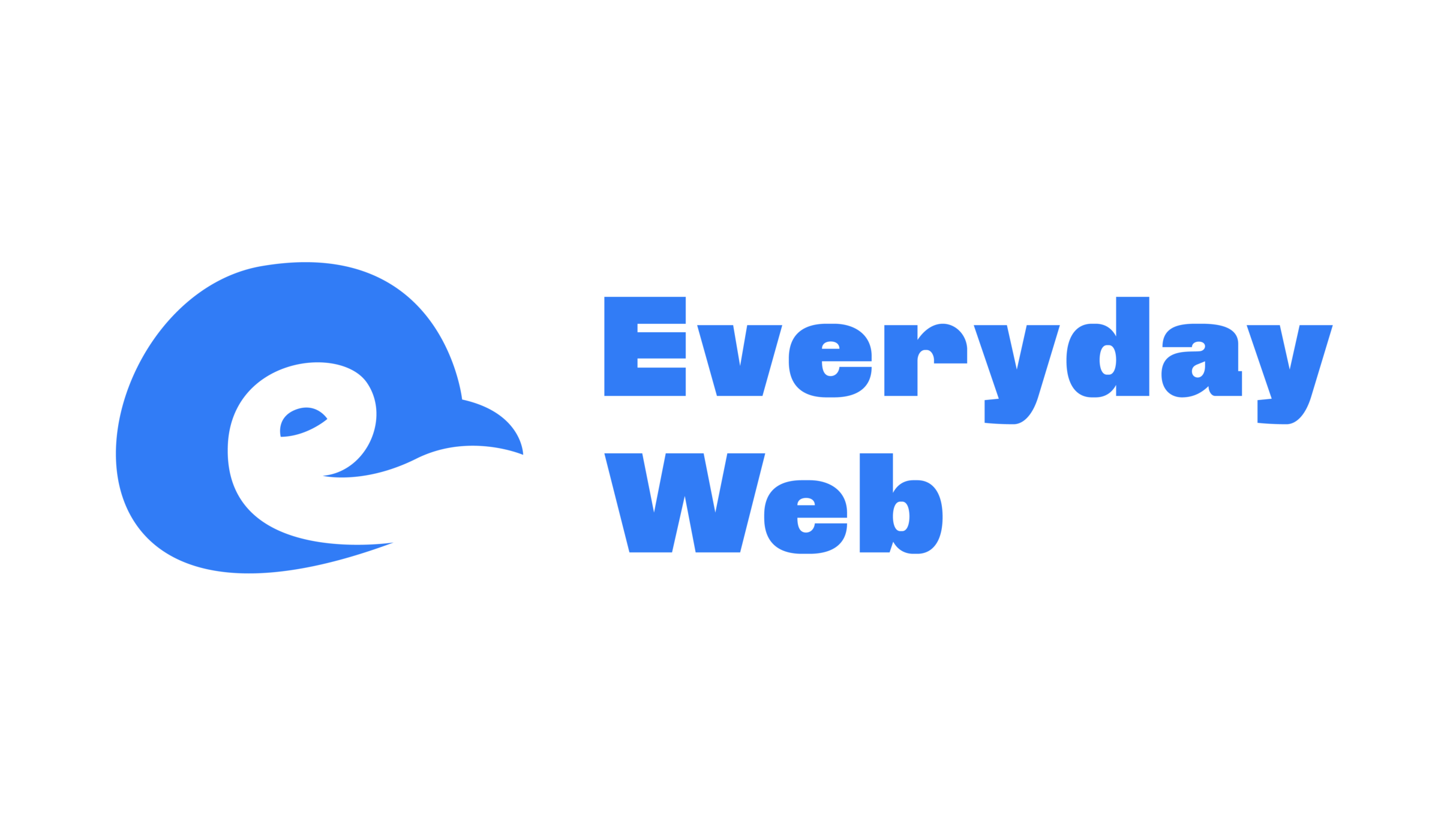 Everyday Web Blue Logo with Penguin and Everyday Web spelled out